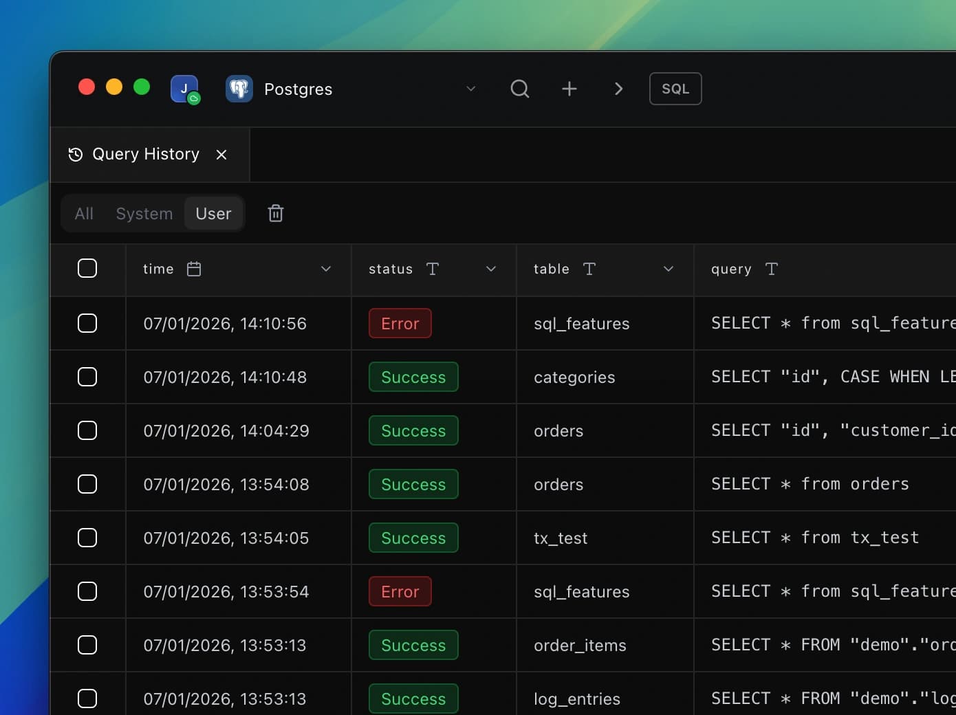 Query History