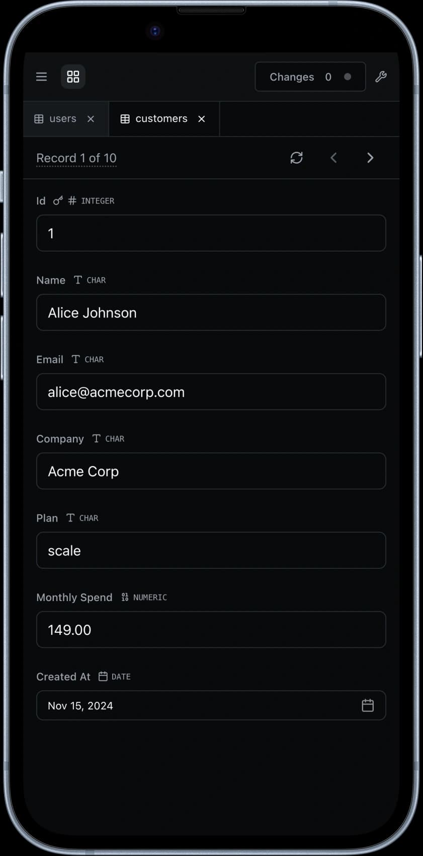 DB Pro on iPhone