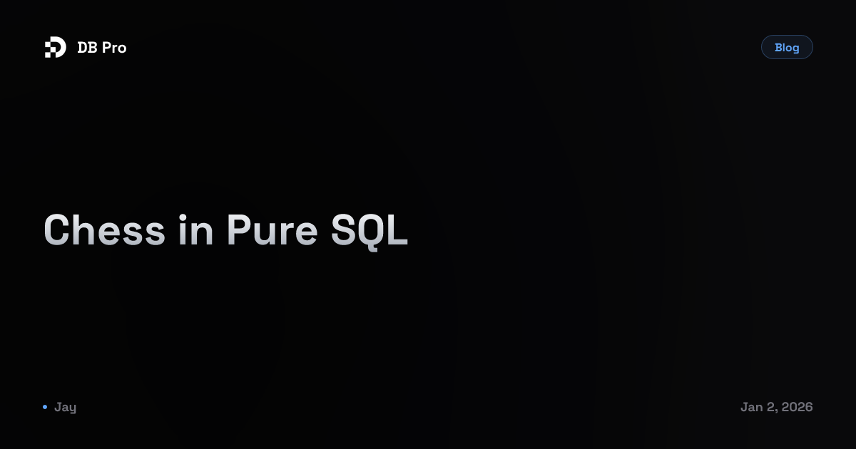 Chess in Pure SQL - DB Pro Blog